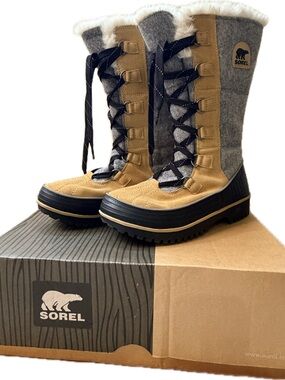 Sorel Tivoli High II _ Curry, Light Grey (waterproof) // Tan, Gray & Black